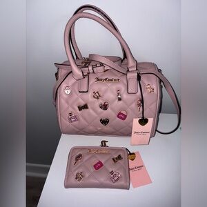 JUICY COUTURE JUICY GIRL ONLY SATCHEL CROSSBODY BAG W CHARM and Matching Wallet